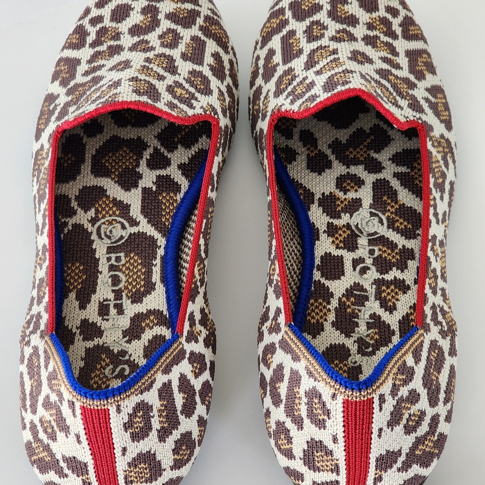Rothy's the loafer mocha spot leopard print women's loafer size 9